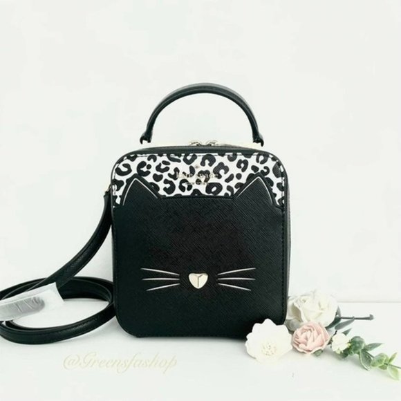 kate spade Handbags - Kate Spade meow cat daisy vanity crossbody purse leather new